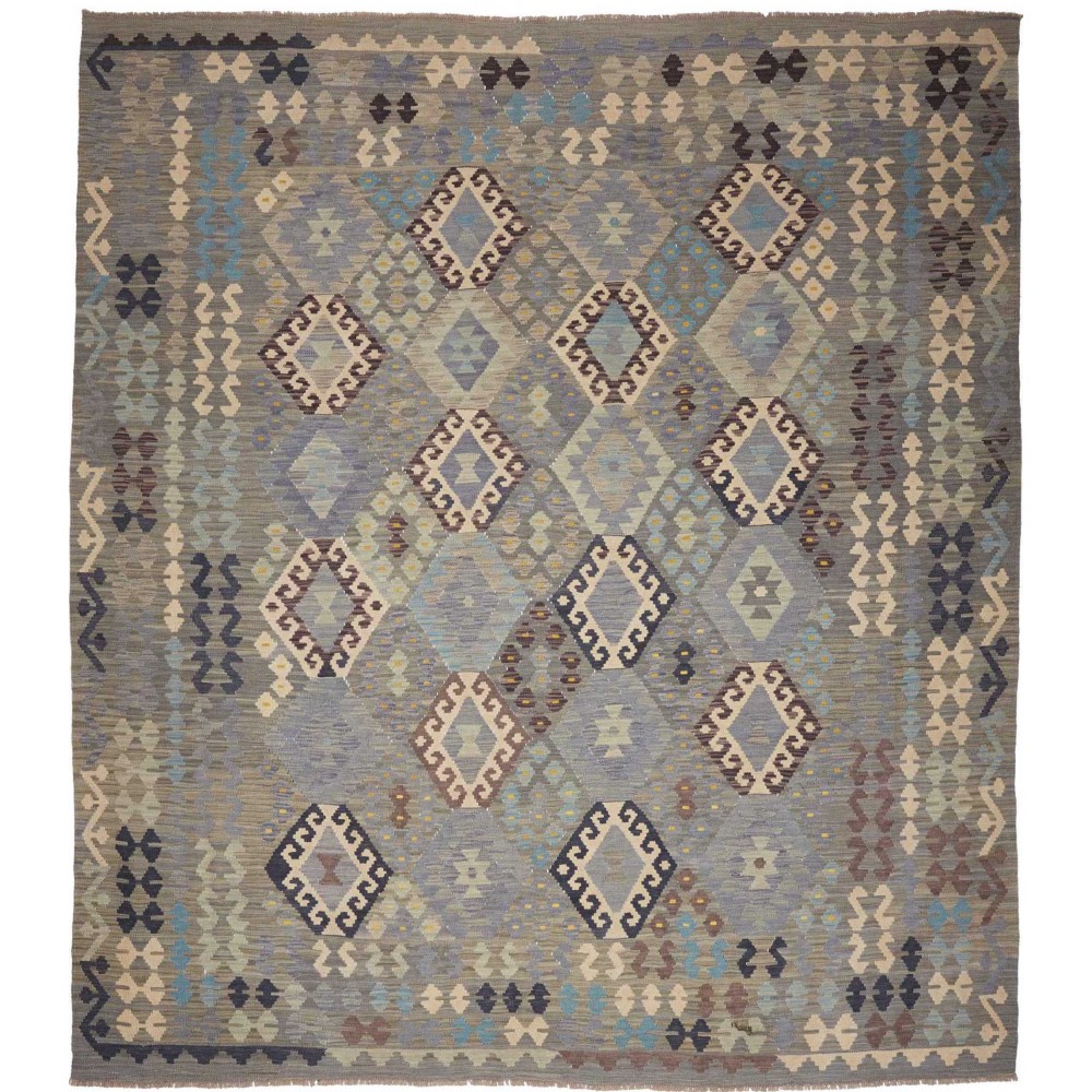 Tappeto Kilim Afghanistan bianco beige 257x288