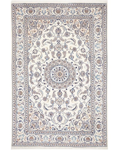 Tappeto Nain Kashmar Persia bianco grigio 200x307