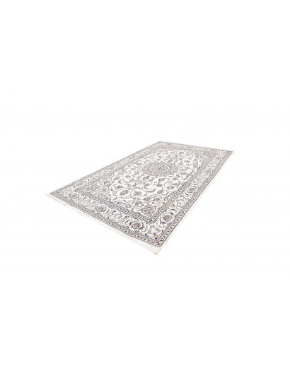 Tappeto Nain Kashmar Persia bianco grigio 200x307