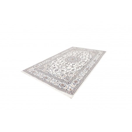 Tappeto Nain Kashmar Persia bianco grigio 200x307