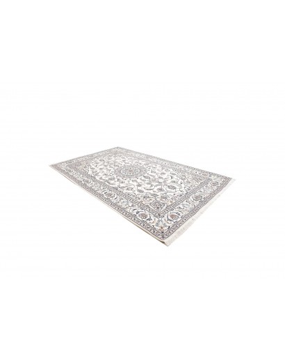 Tappeto Nain Kashmar Persia bianco grigio 200x307
