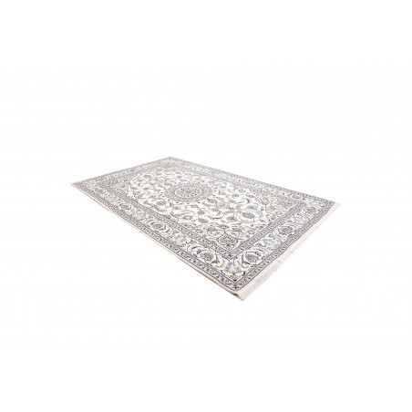 Tappeto Nain Kashmar Persia bianco grigio 200x307
