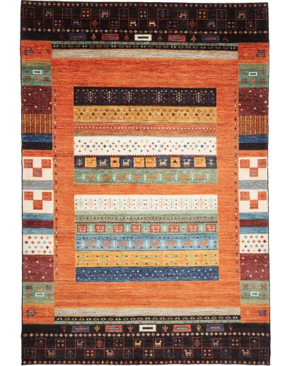 Tappeto Royal Gabbeh Pakistan arancione bianco 157x216
