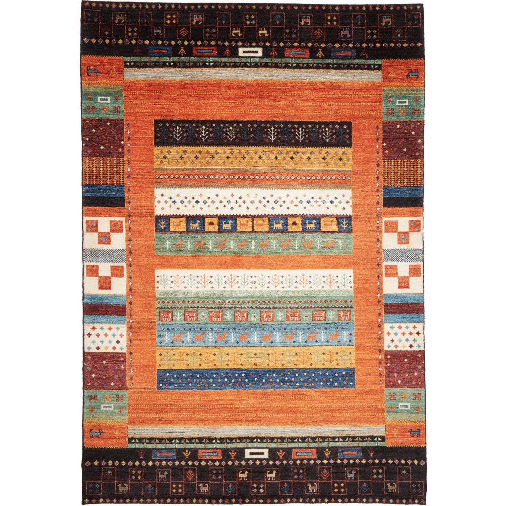Tappeto Royal Gabbeh Pakistan arancione bianco 157x216