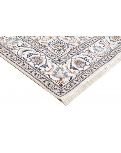 Tappeto Nain Kashmar Persia bianco grigio 200x307