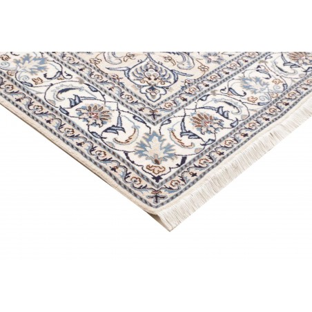 Tappeto Nain Kashmar Persia bianco grigio 200x307