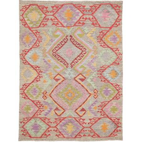 Tappeto Kilim Afghanistan marrone rosso 152x208