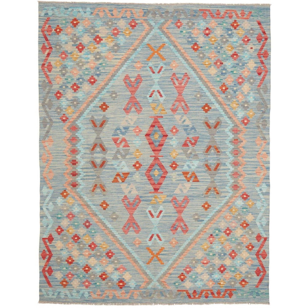 Tappeto Kilim Afghanistan azzurro marrone 158x205