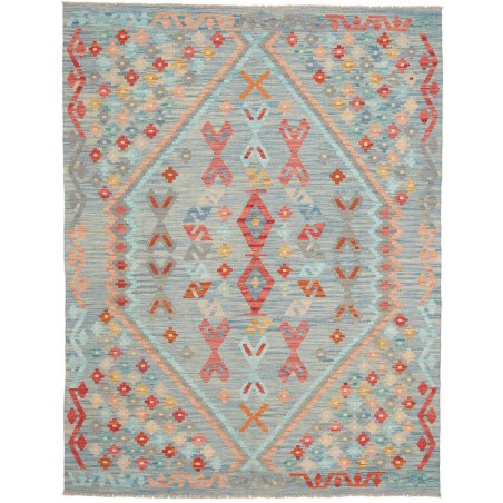 Tappeto Kilim Afghanistan azzurro marrone 158x205