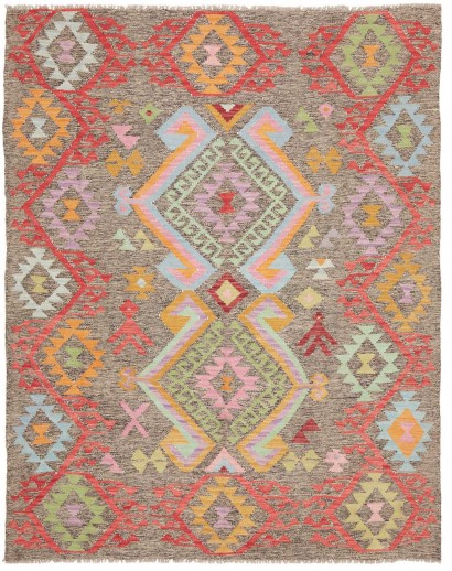 Tappeto Kilim Afghanistan marrone bianco 154x195