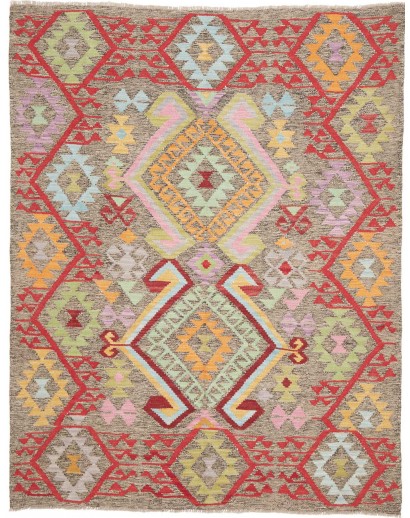 Tappeto Kilim Afghanistan marrone rosso 154x196