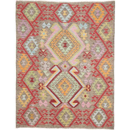 Tappeto Kilim Afghanistan marrone rosso 154x196