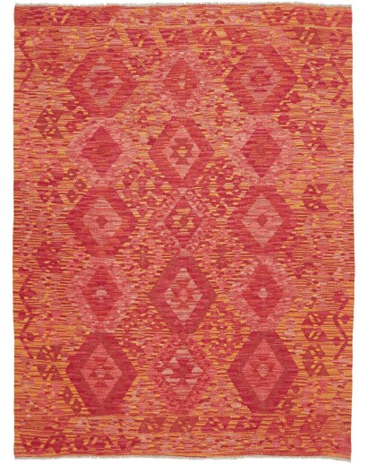 Tappeto Kilim Afghanistan rosso giallo 153x201