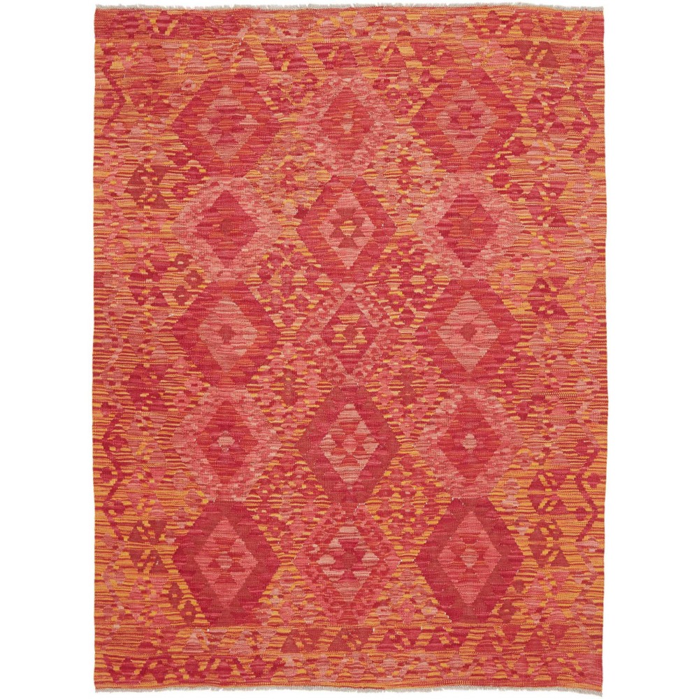 Tappeto Kilim Afghanistan rosso giallo 153x201