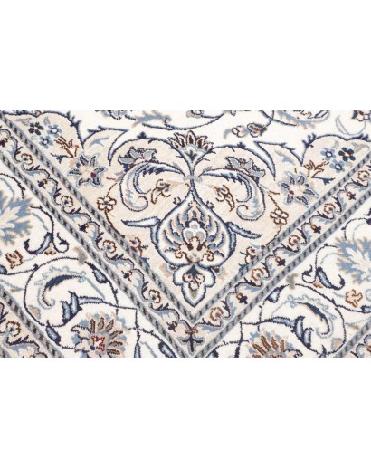 Tappeto Nain Kashmar Persia bianco grigio 200x307