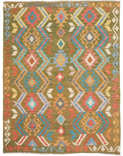 Tappeto Kilim Afghanistan arancione blu 150x200