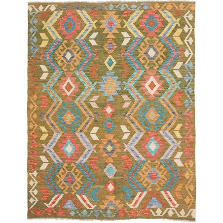 Tappeto Kilim Afghanistan arancione blu 150x200