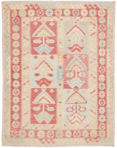 Tappeto Kilim Afghanistan giallo rosso 153x195