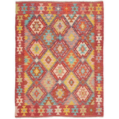 Tappeto Kilim Afghanistan rosso marrone 155x198