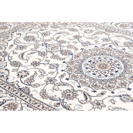 Tappeto Nain Kashmar Persia bianco grigio 200x307