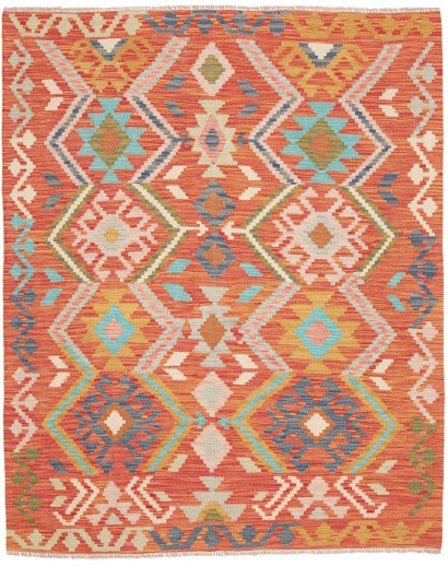 Tappeto Kilim Afghanistan arancione marrone 153x191
