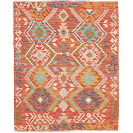Tappeto Kilim Afghanistan arancione marrone 153x191