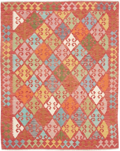 Tappeto Kilim Afghanistan rosso marrone 156x193