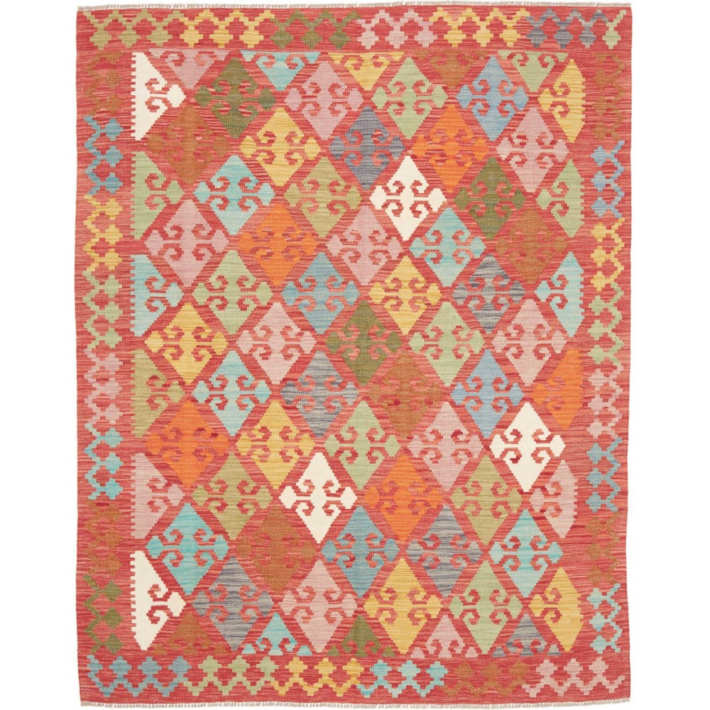 Tappeto Kilim Afghanistan rosso marrone 156x193