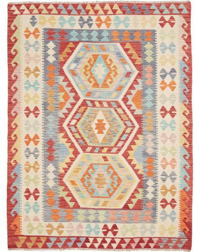 Tappeto Kilim Afghanistan beige marrone 147x194
