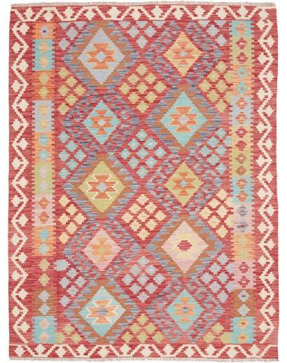 Tappeto Kilim Afghanistan marrone rosso 150x193