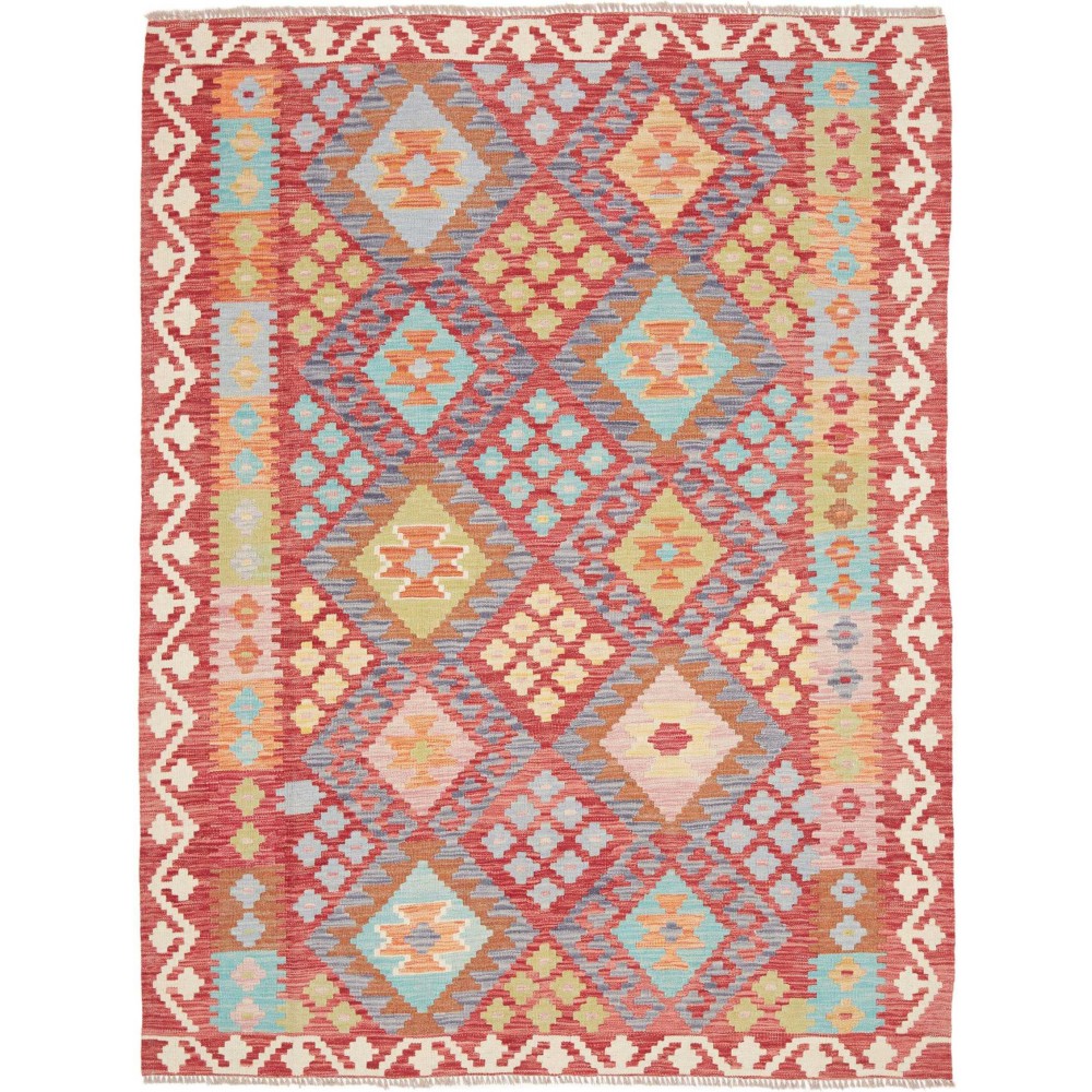Tappeto Kilim Afghanistan marrone rosso 150x193