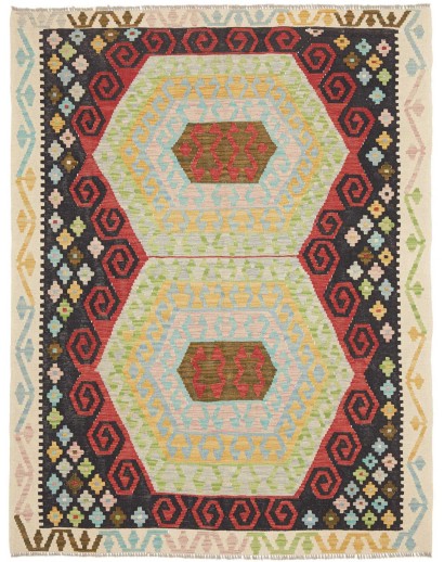 Tappeto Kilim Afghanistan marrone grigio 157x203