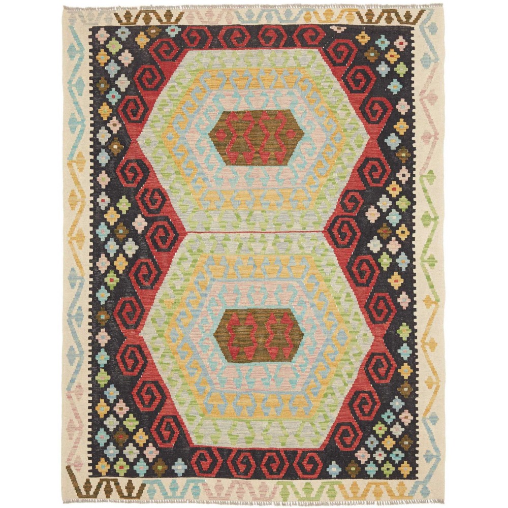 Tappeto Kilim Afghanistan marrone grigio 157x203