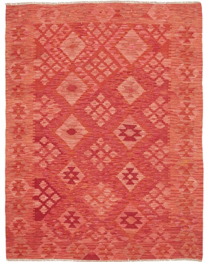Tappeto Kilim Afghanistan rosso arancione 154x204