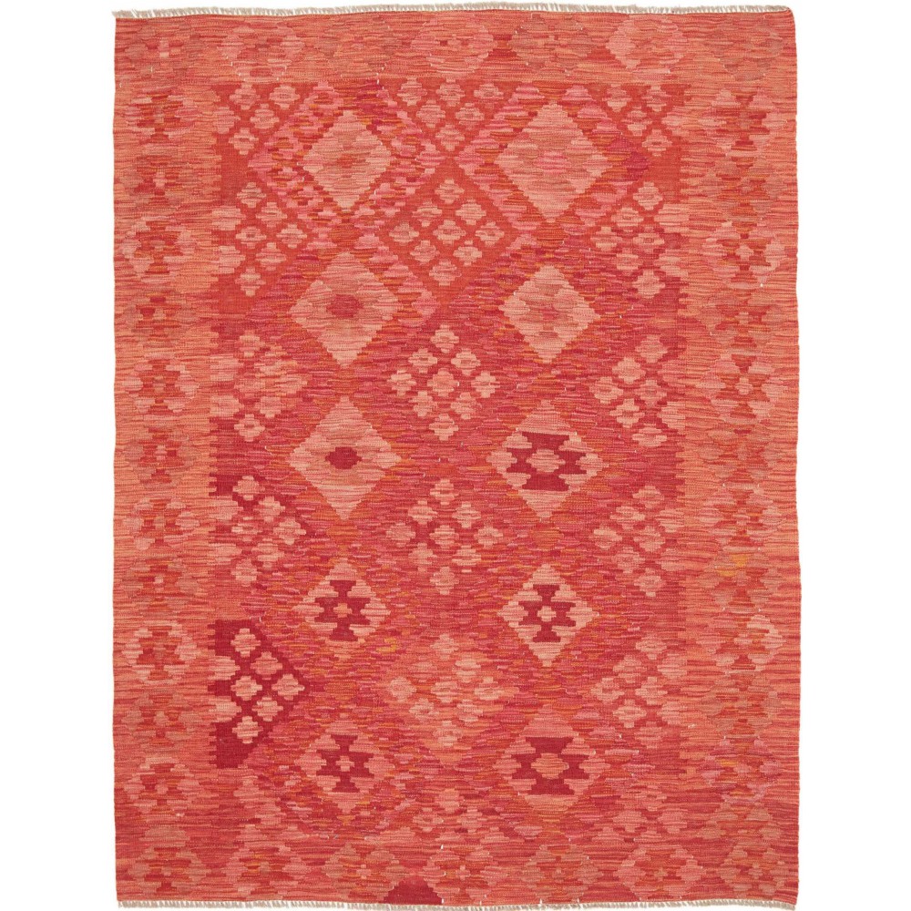 Tappeto Kilim Afghanistan rosso arancione 154x204