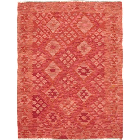 Tappeto Kilim Afghanistan rosso arancione 154x204
