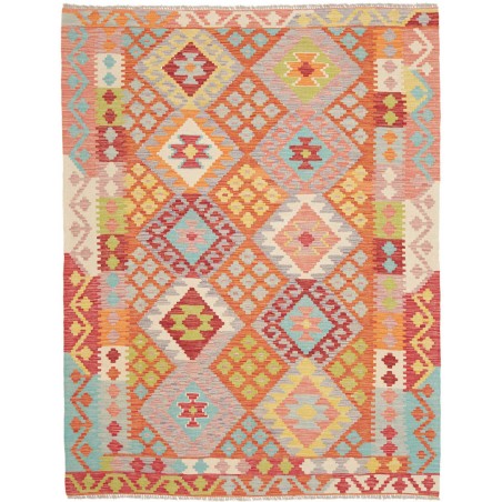 Tappeto Kilim Afghanistan marrone arancione 153x202