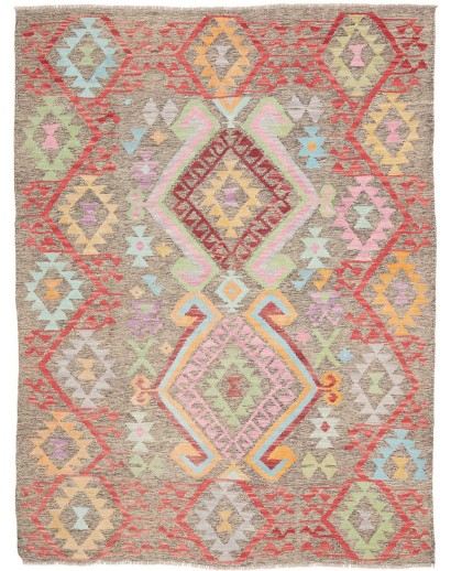 Tappeto Kilim Afghanistan marrone bianco 150x197