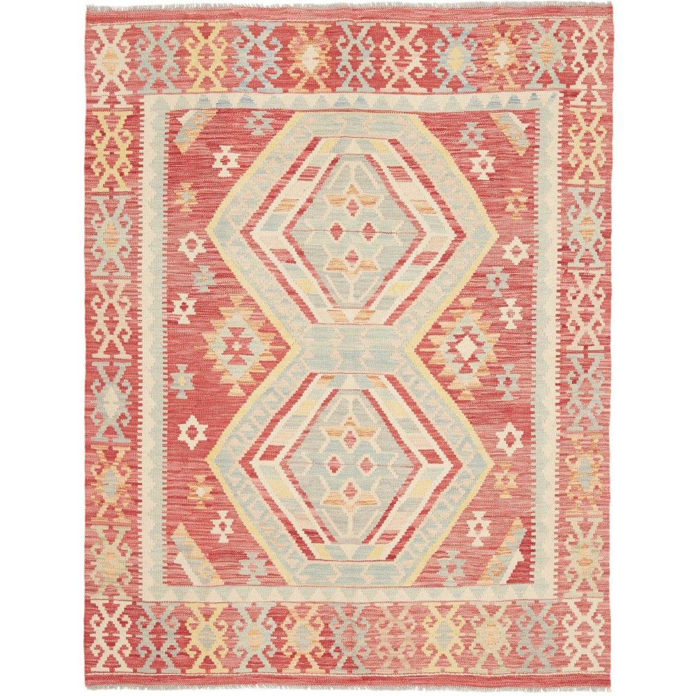 Tappeto Kilim Afghanistan marrone rosso 151x197