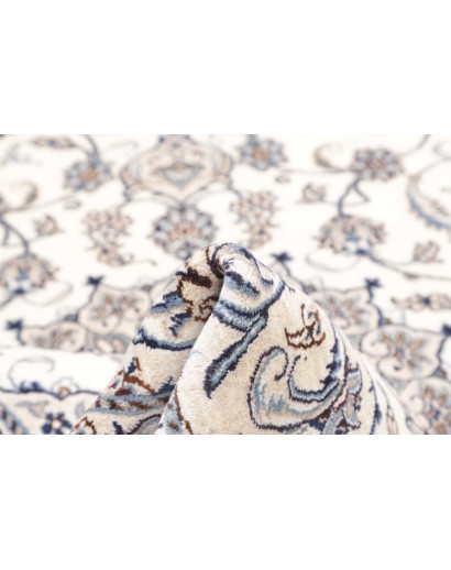 Tappeto Nain Kashmar Persia bianco grigio 200x307