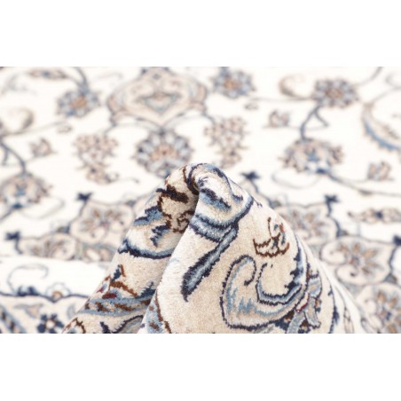 Tappeto Nain Kashmar Persia bianco grigio 200x307