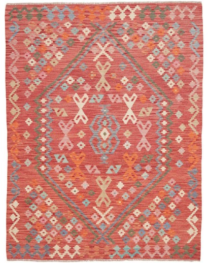 Tappeto Kilim Afghanistan rosso giallo 149x196