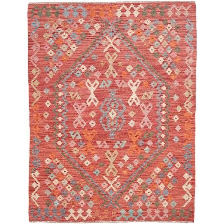 Tappeto Kilim Afghanistan rosso giallo 149x196