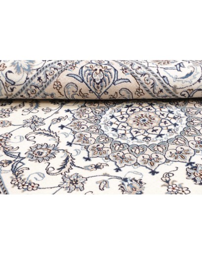 Tappeto Nain Kashmar Persia bianco grigio 200x307