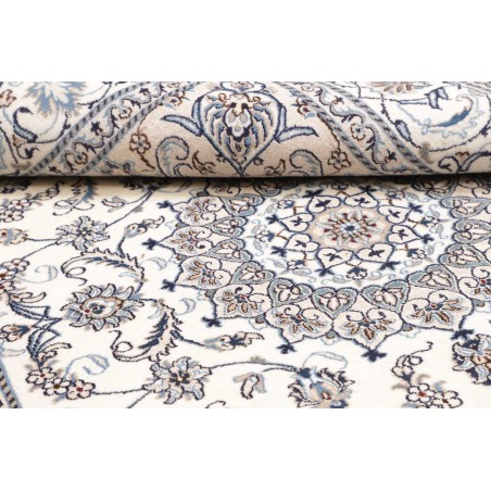 Tappeto Nain Kashmar Persia bianco grigio 200x307