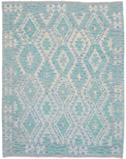 Tappeto Kilim Afghanistan azzurro grigio 153x195