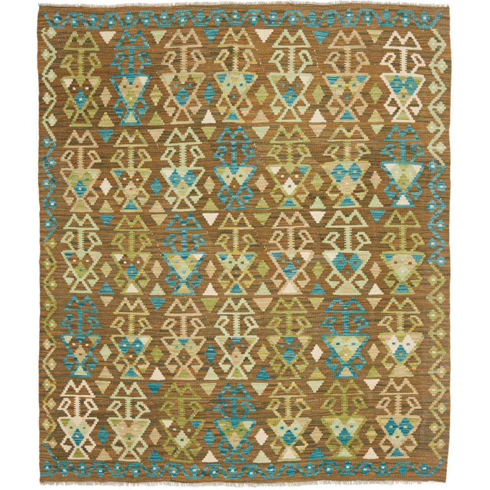 Tappeto Kilim Afghanistan azzurro marrone 168x197