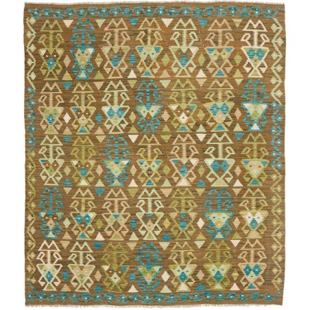 Tappeto Kilim Afghanistan azzurro marrone 168x197