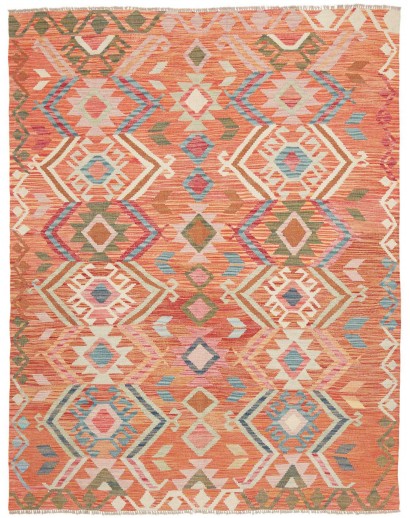 Tappeto Kilim Afghanistan marrone bianco 153x195