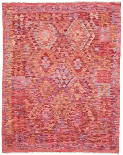 Tappeto Kilim Afghanistan rosso marrone 153x194